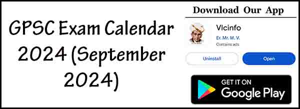 GPSC Exam Calendar 2024 (September 2024)